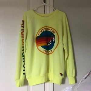 AVIATOR NATION LIME GREEN YELLOW CREWNECK